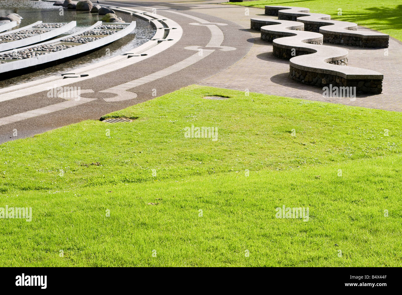 Die Innenstadt von Park und Sitzgelegenheiten Auckland New Zealand Stockfoto