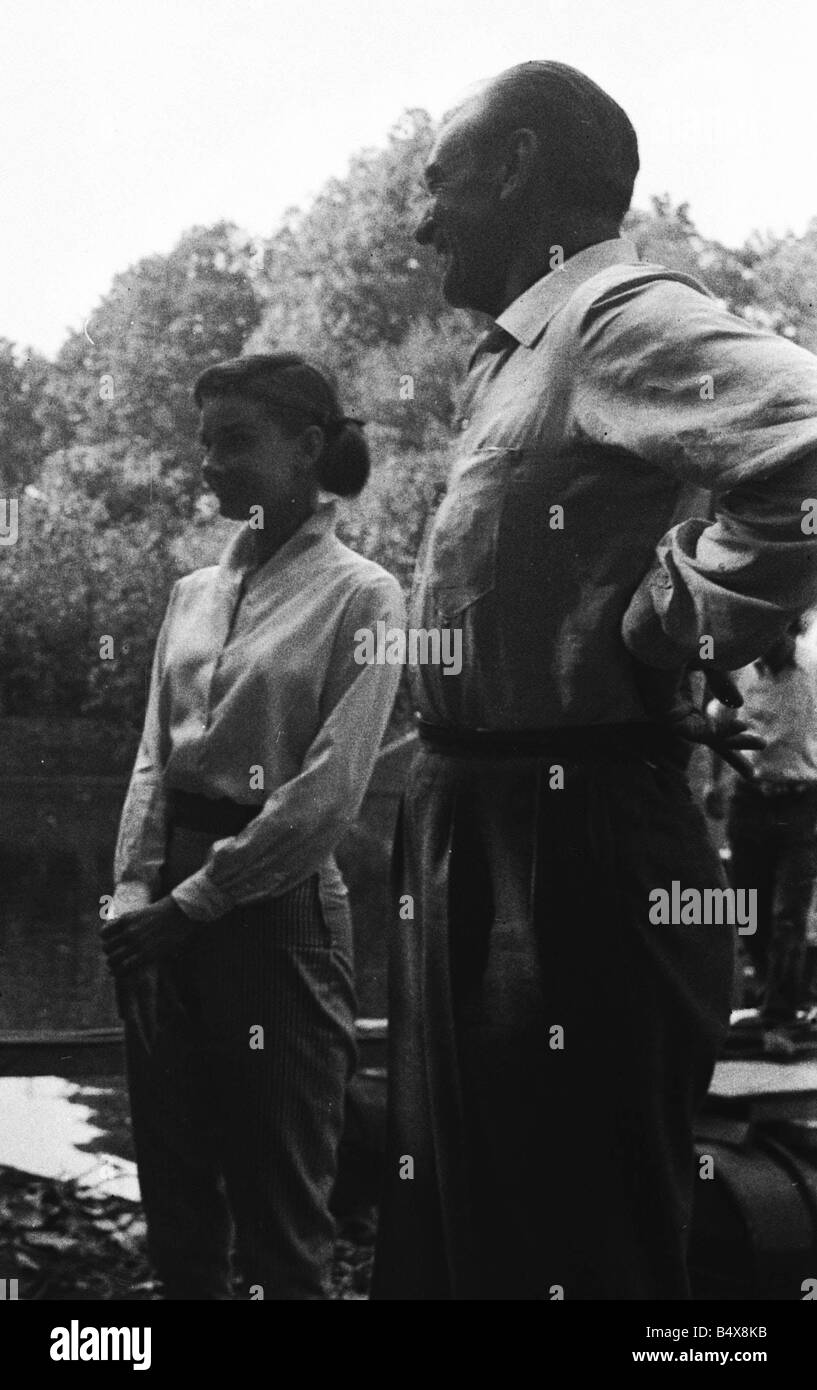 Gary Cooper und Audrey Hepburn den Film Love In the Nachmittag 1956 Stockfoto