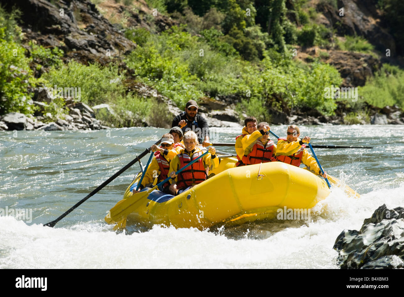 Wildwasser-rafting-Gruppe Stockfoto