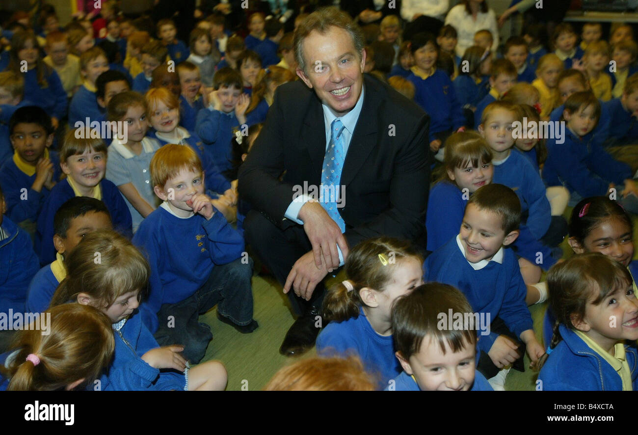 Tony Blair Besuch Hotspur Grundschule Heaton Stockfotografie - Alamy