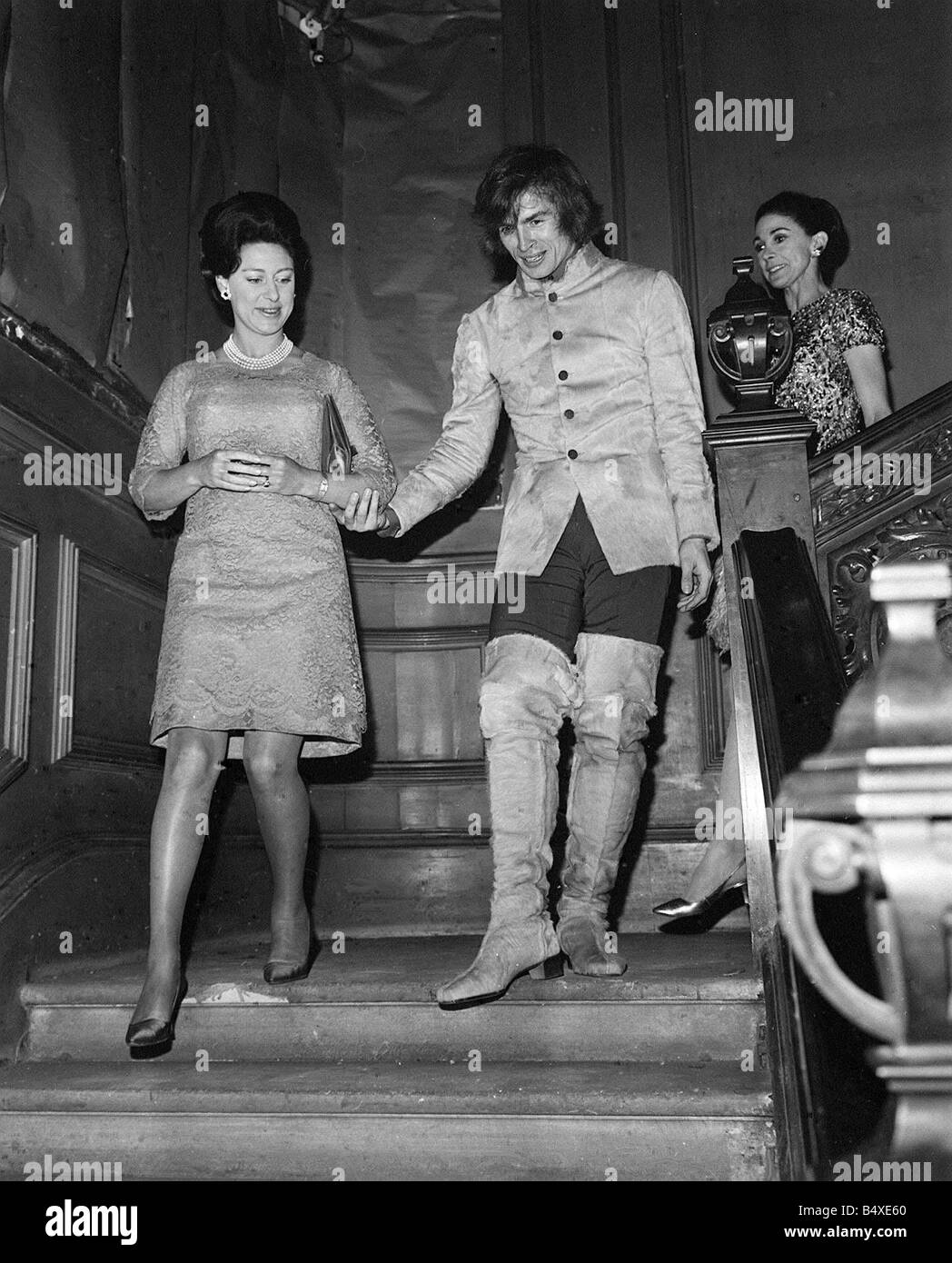 Prinzessin Margaret mit Margot Fonteyn Rudolf Nurejew 1968 weby Stockfoto