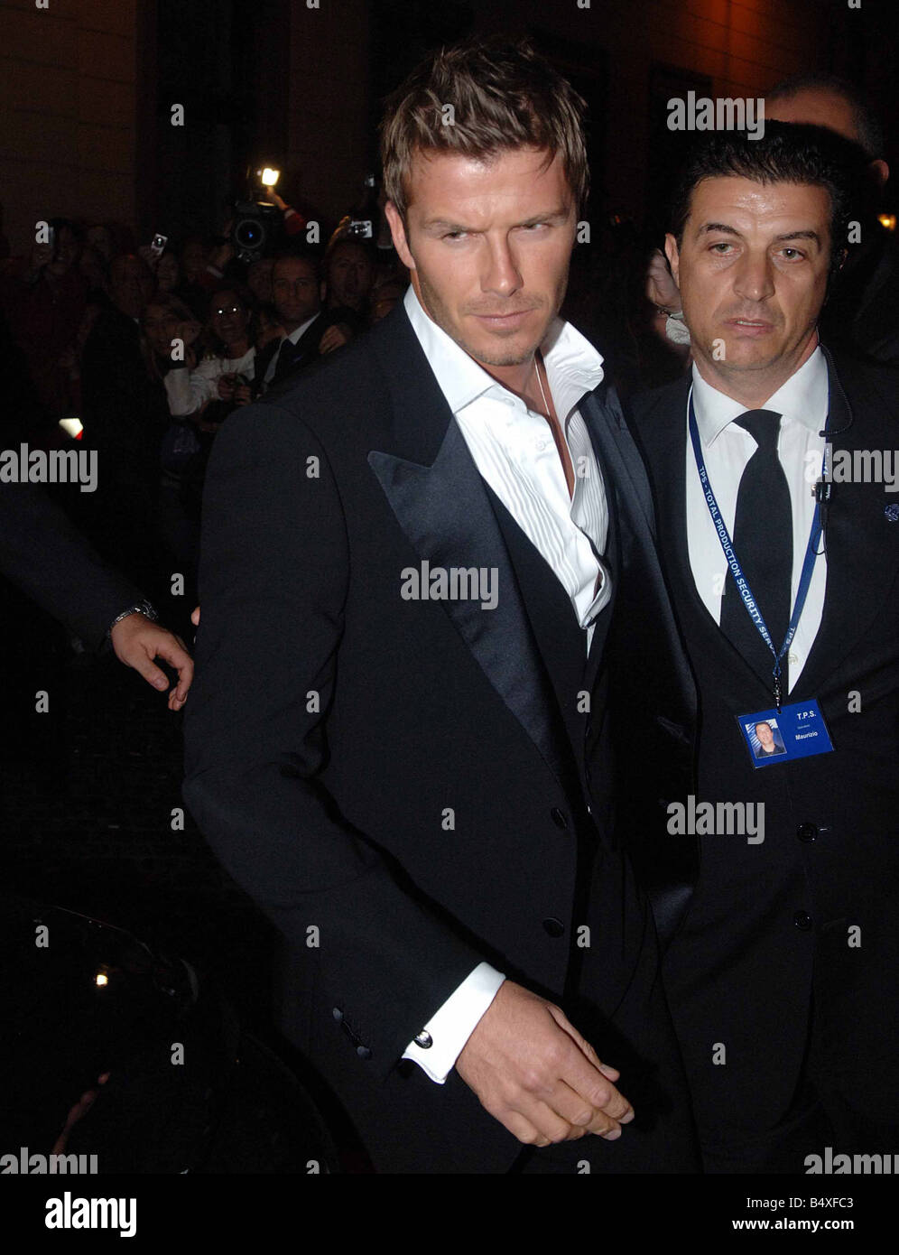 David und Victoria Beckham lassen das Hotel Hassler Villa Medici in Rom für eine Pre-Hochzeit mit Tom Cruise und Katie Holmes November 2006 Stockfoto