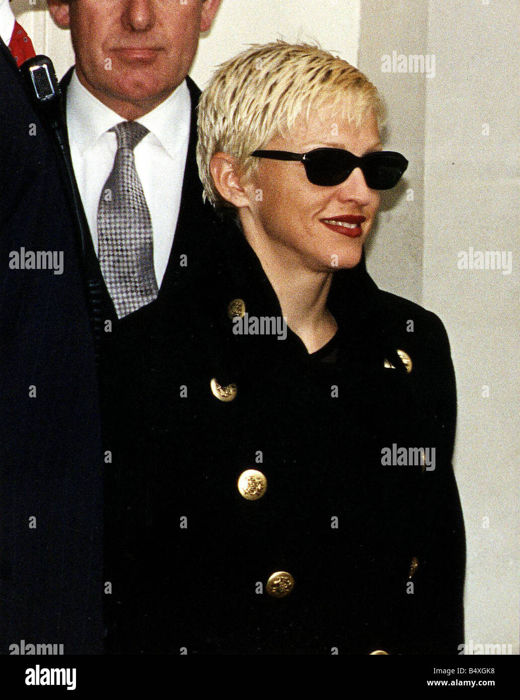 Pop-Sängerin Madonna, The Longsborough Hotel auf dem Weg zum Wembley-Stadion verlassen zu müssen Stockfoto