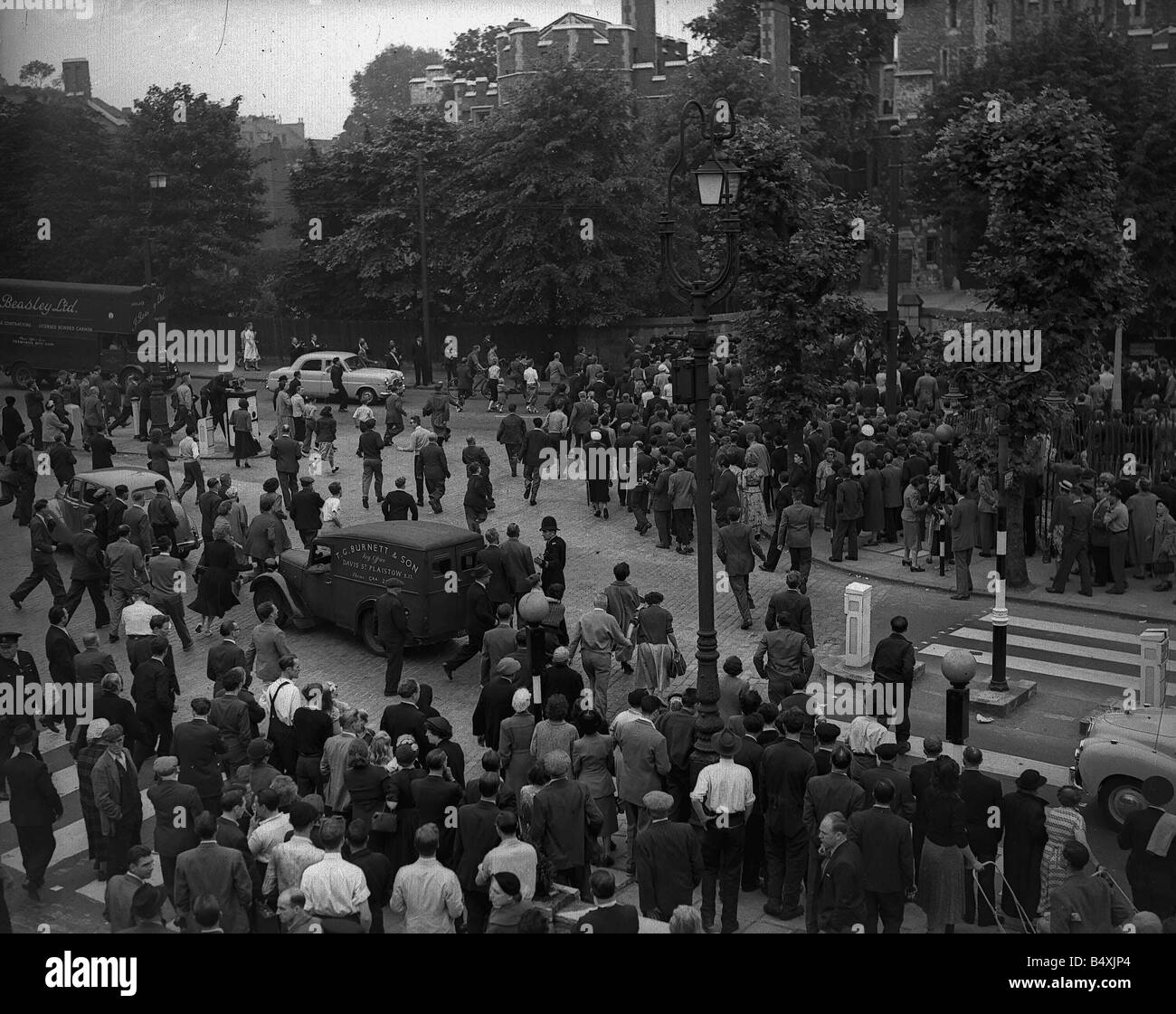 Szenen außerhalb Holloway Gefängnis als Ruth Ellis gehängt wurde Stockfoto