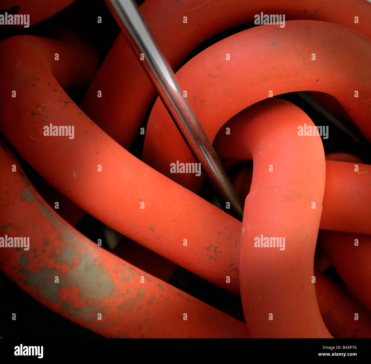 Auspuff vielfältigen Rohre am 1962 Lola Climax mk 4 Rennwagen Stockfoto