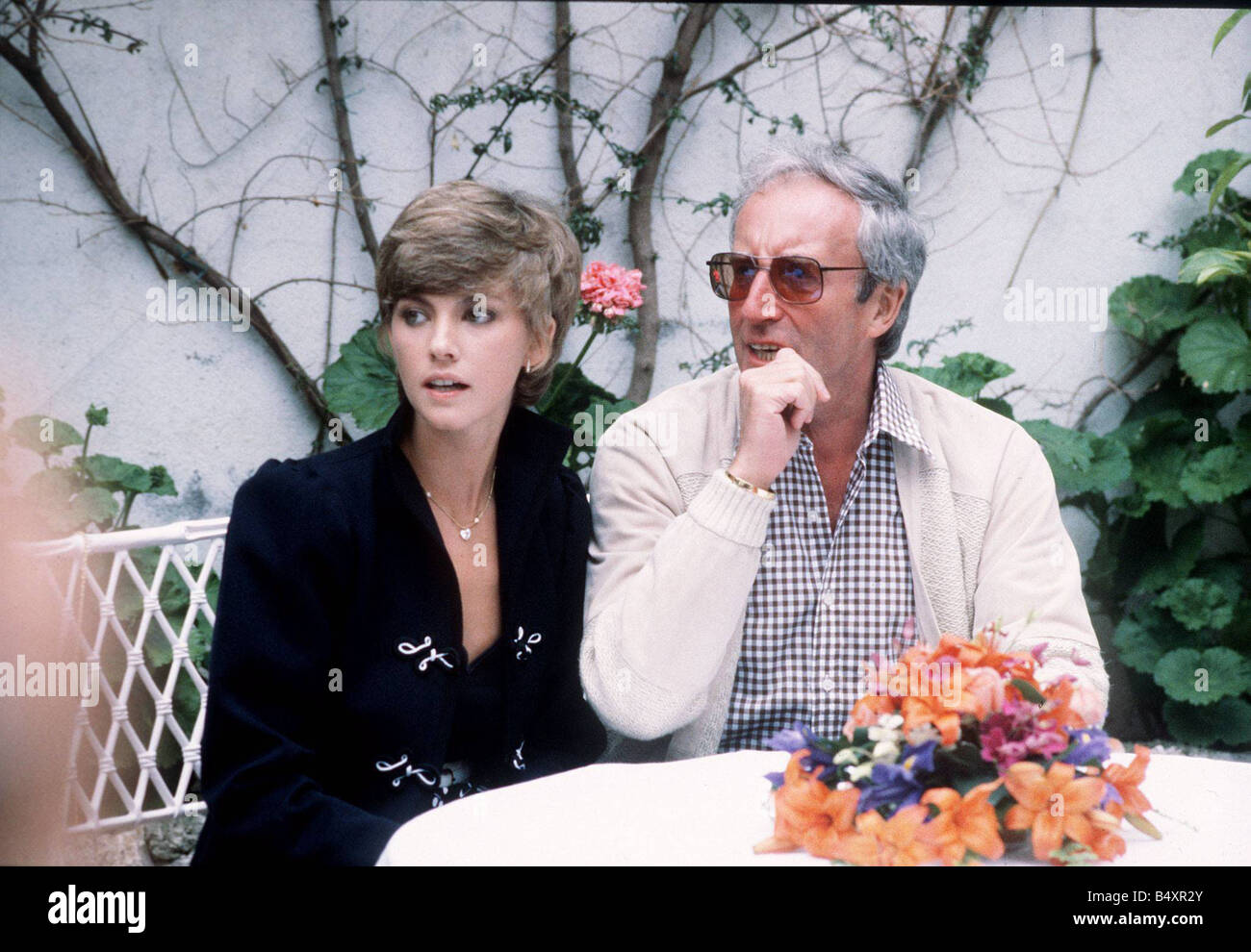 Peter Sellers Schauspieler mit seiner Frau Lynne Frederick Cannes Stockfoto