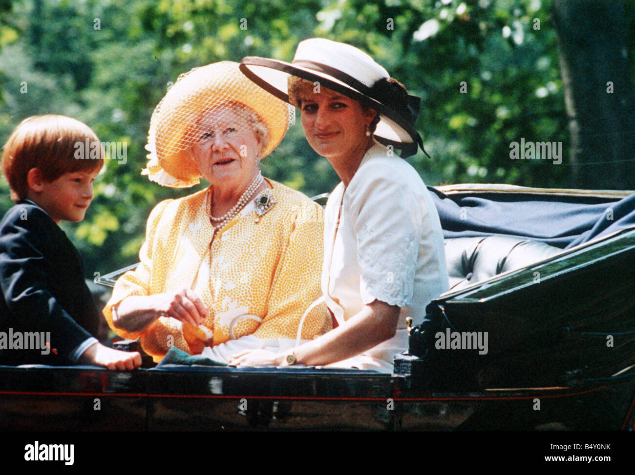 Queen Mother with Princess Diana at Trooping the Colour