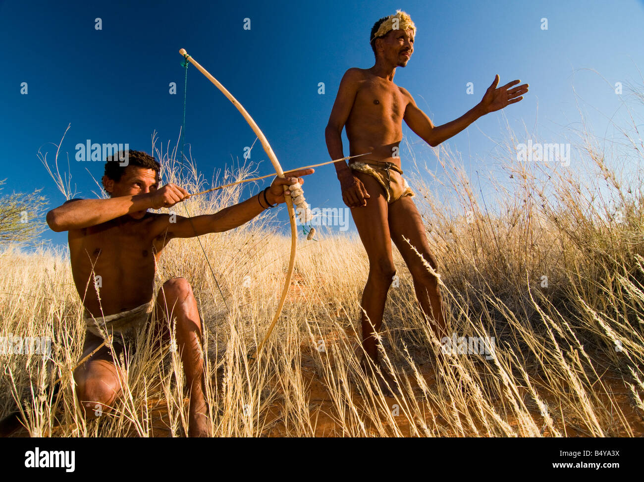 Buschmänner, Andriesvale, Kalahari-Wüste, Nordkap, Südafrika Stockfoto