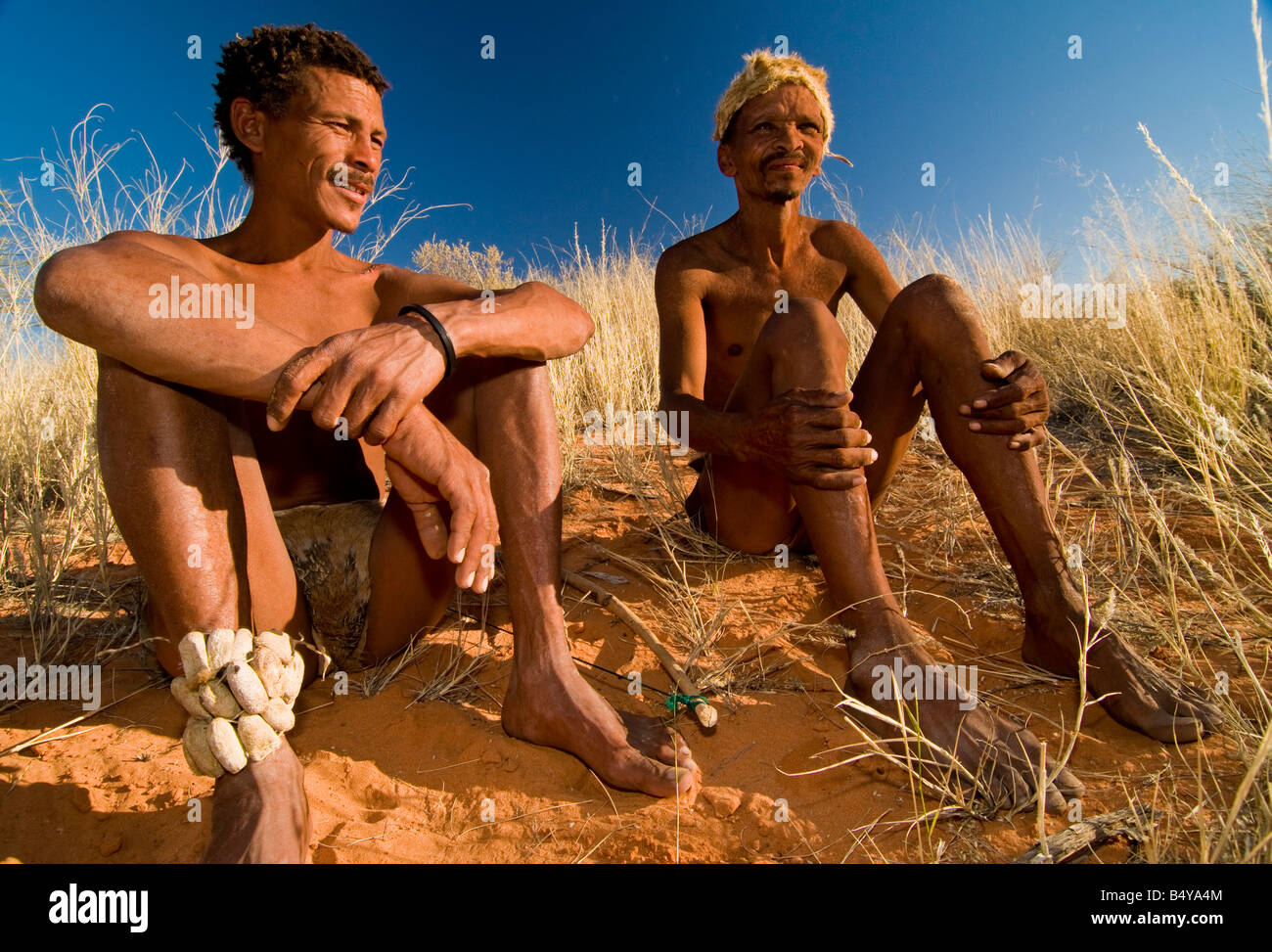 Buschmänner, Andriesvale, Kalahari-Wüste, Nordkap, Südafrika Stockfoto