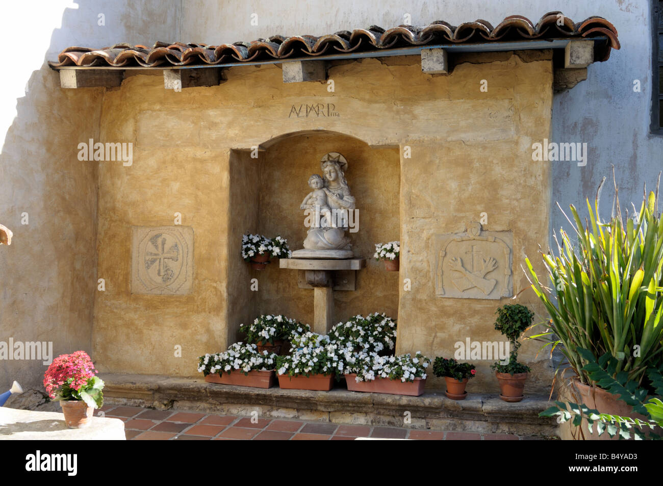 Die Carmel Mission, "Basilika Mission San Carlos Borromeo de Carmelo" Carmel California National Historic Site Stockfoto