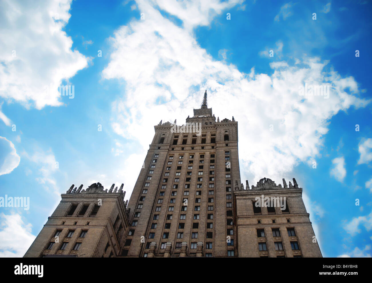 Blick auf den Palast der Kultur und Wissenschaft in Warschau Polen Stockfoto