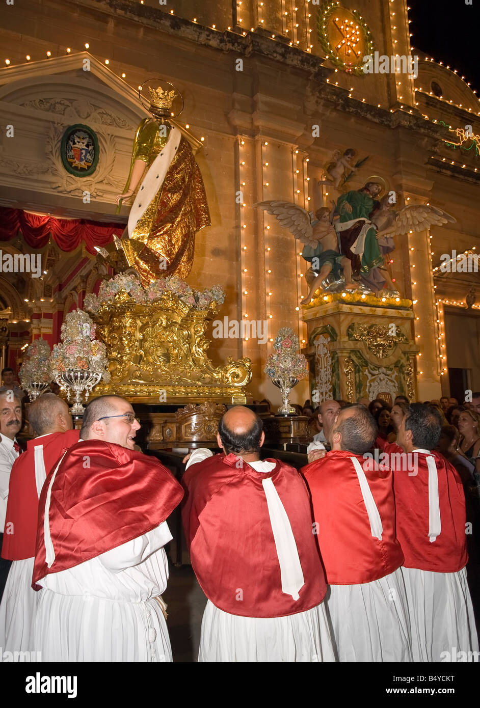 Lokalen Dorf Festa in der Stadt von Zurrieq in Malta feiert ihren Schutzpatron St. Catherine von Alexandria Stockfoto