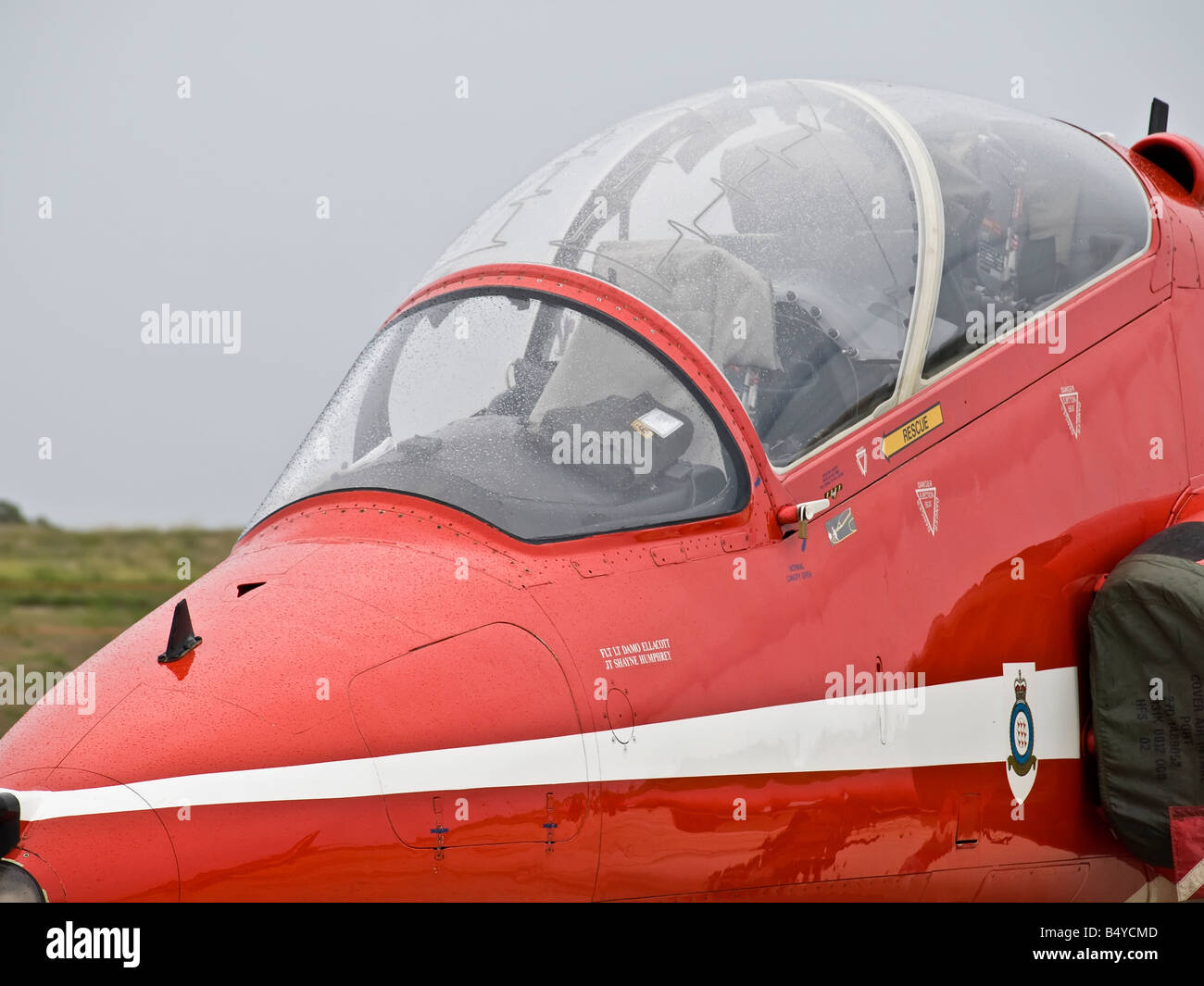 Malta International Airshow - RAF rote Pfeile Aerobatic Team Harrier auf dem display Stockfoto