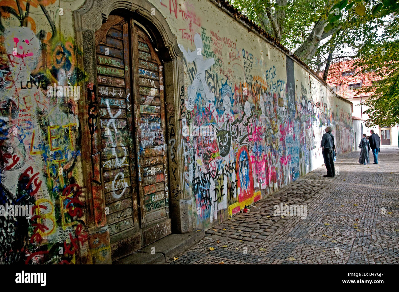 John Lennon Wand Prag nur zu redaktionellen Zwecken Stockfoto