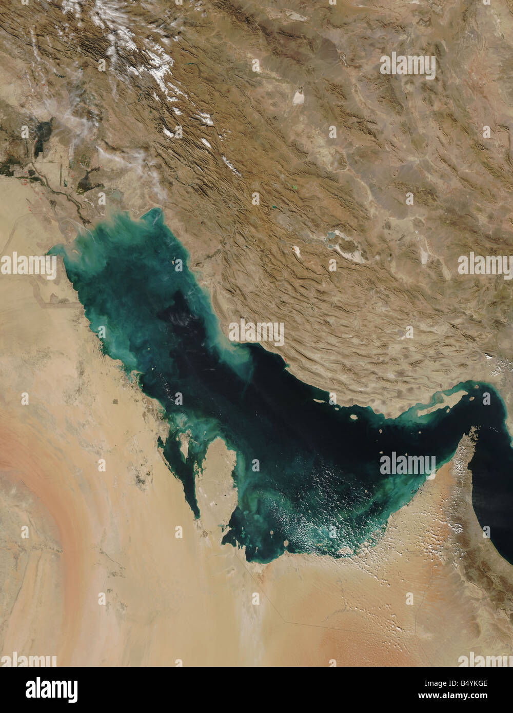 Satelliten-Ansicht des Persischen Golfs Stockfoto