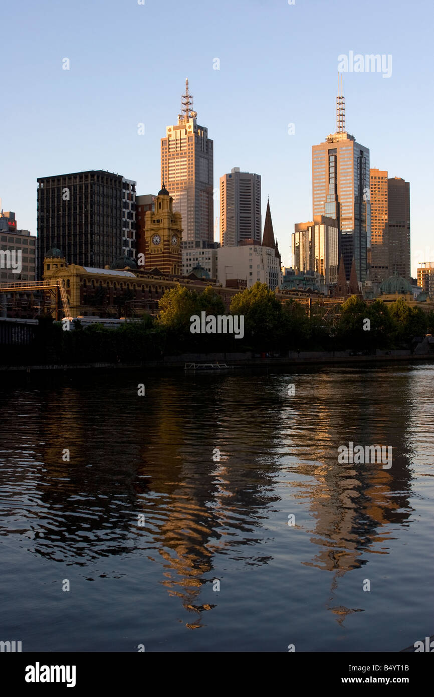 City Skyline von Melbourne Stockfoto