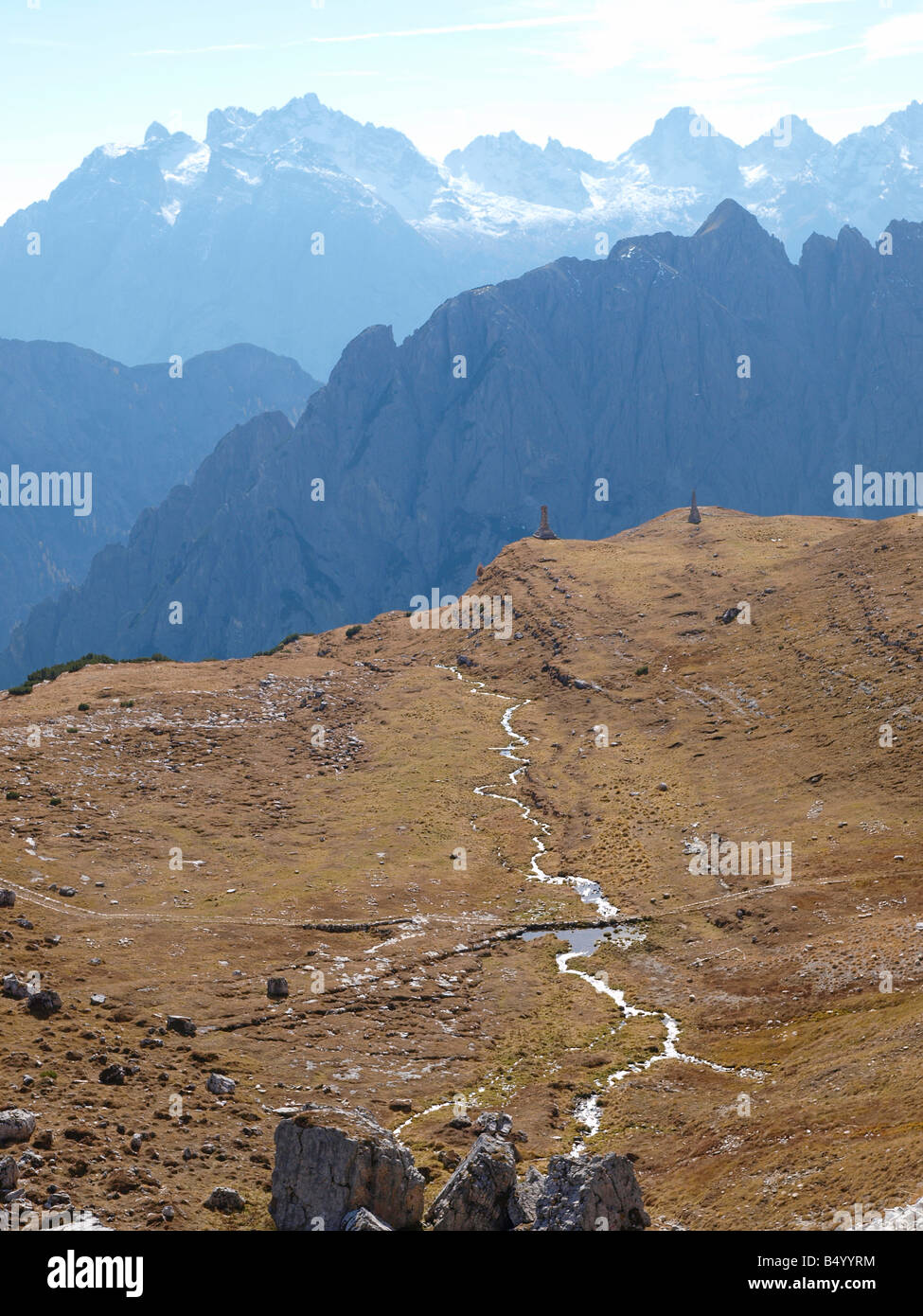 Tre Cime, Dolomiten, Südtirol, Süditalien Stockfoto