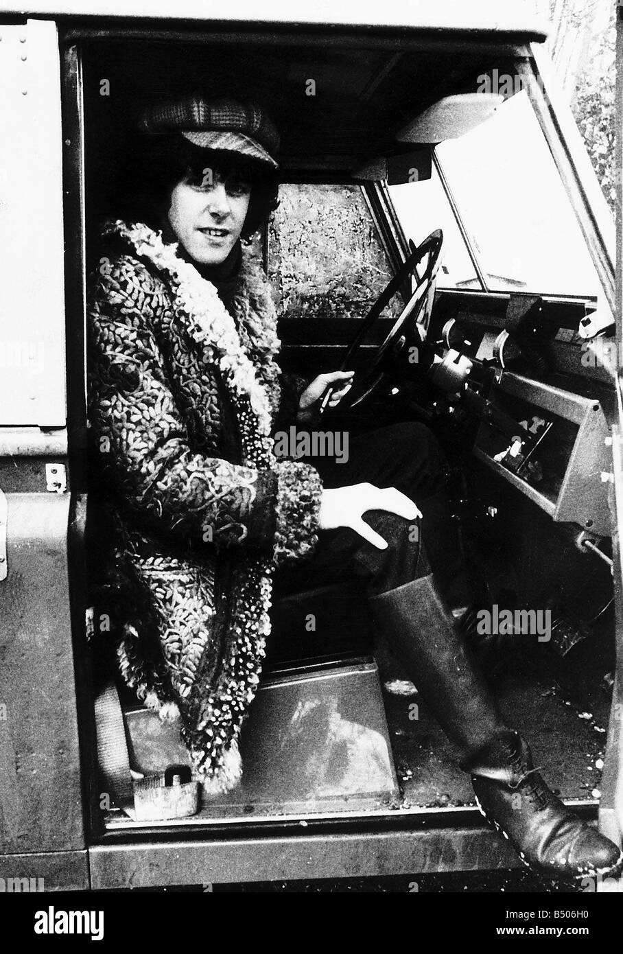 Donovan Sänger Schauspieler sitzt am Steuer eines Autos Stockfoto