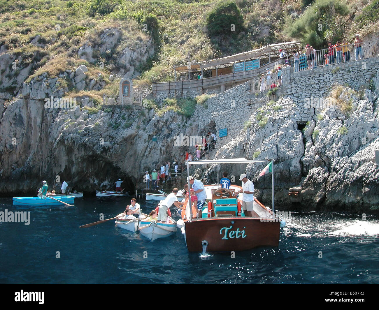 Eingang zur blauen Grotte, Insel Capri, Amalfiküste, Italien Stockfoto