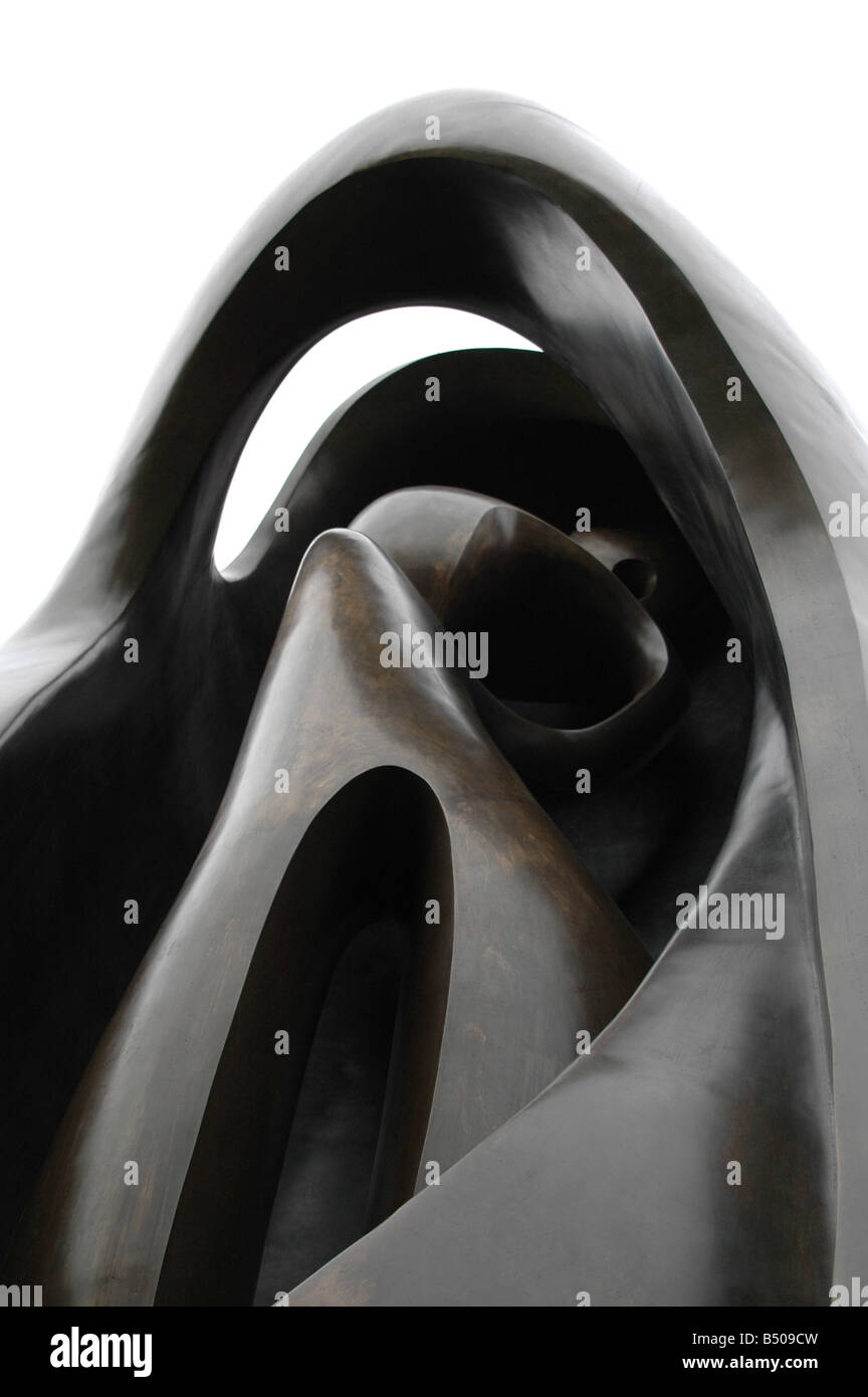 Bronze-Skulptur von Henry Moore in Kew Stockfoto