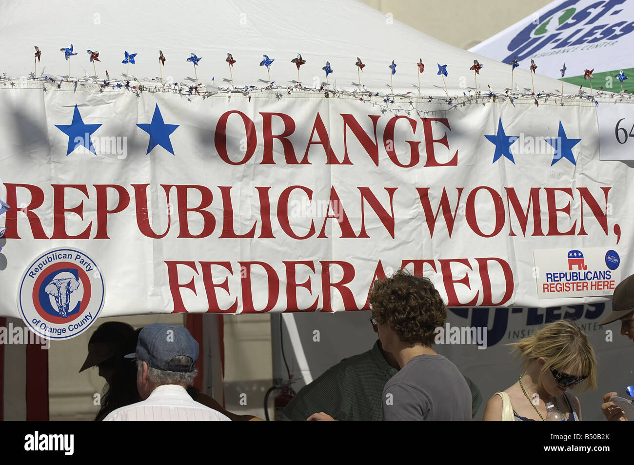 Politischen Banner für die Orange republikanischen Frauen im Verbund Stockfoto