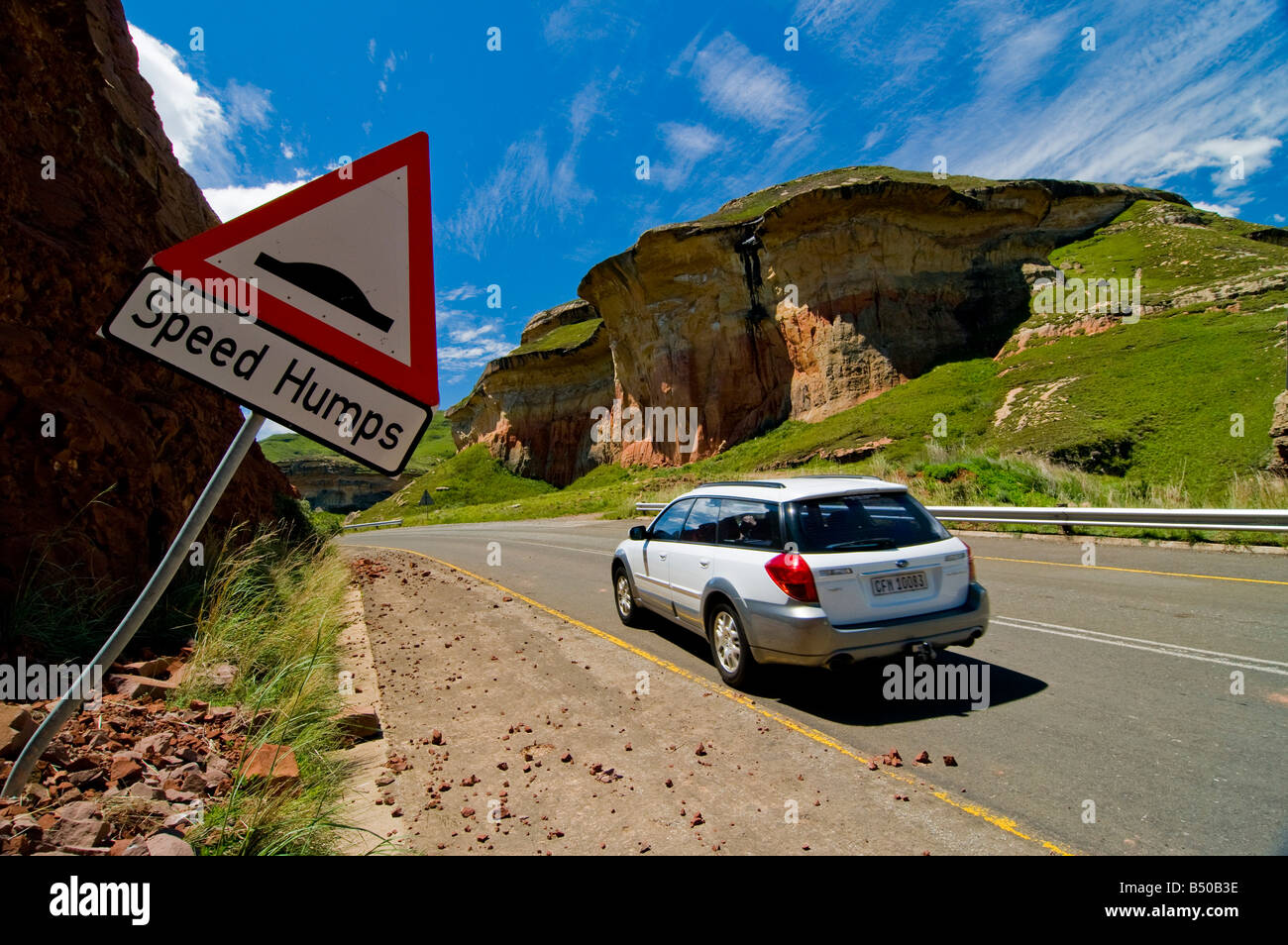 Bergstraße, der Golden Gate National Park, Freistaat, Südafrika Stockfoto