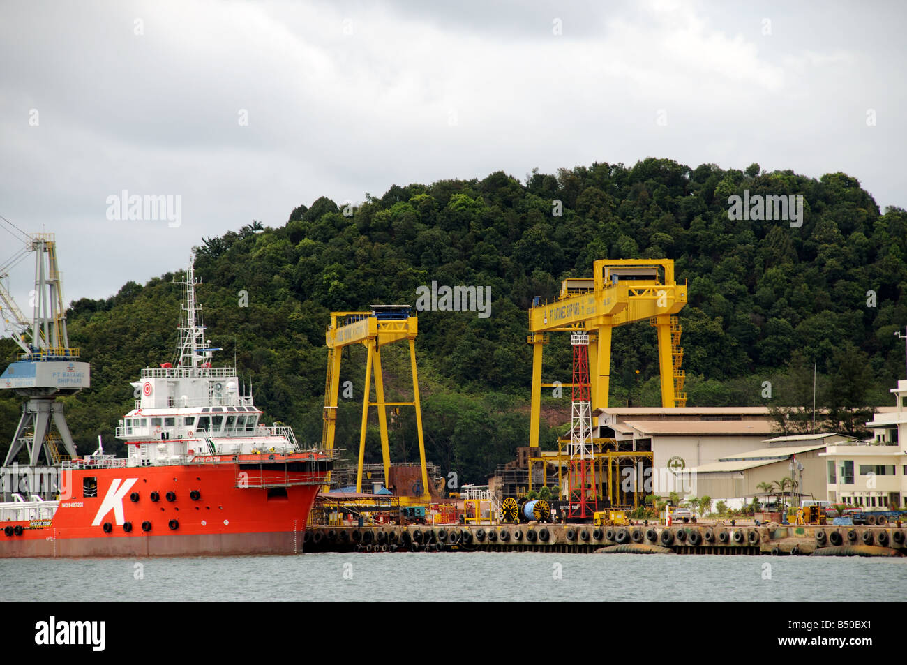Werften Batam Riau Indonesien Stockfoto