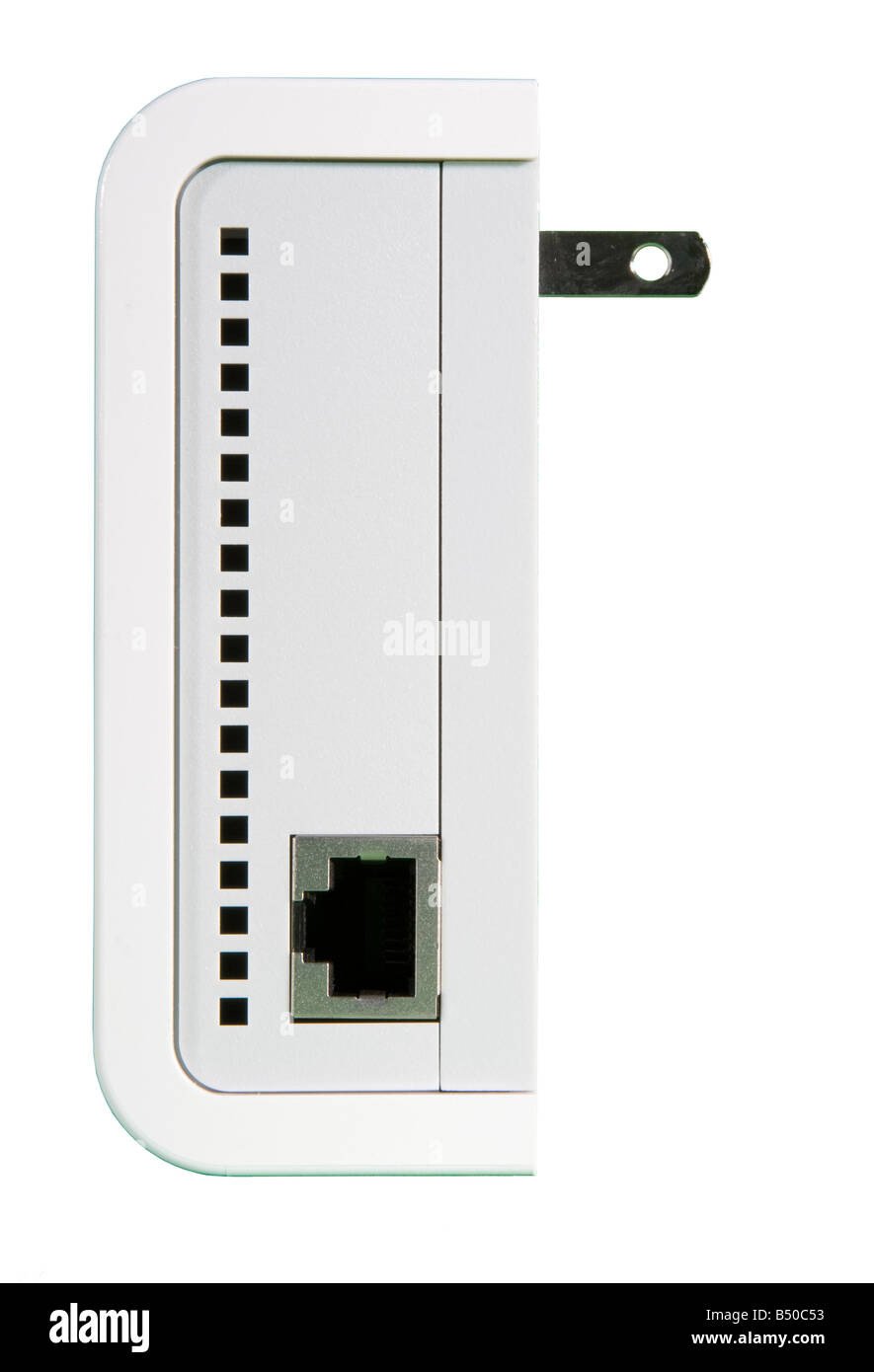 NETGEAR Powerline HD Ethernet Adapter HDX101 verwandelt sich jede Steckdose in ein HD-Streaming-Ethernet-Anschluss Stockfoto
