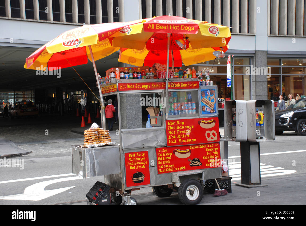 Strassenhandler Wagen Fur Hot Dogs Hamburger Getranke Und Brezeln