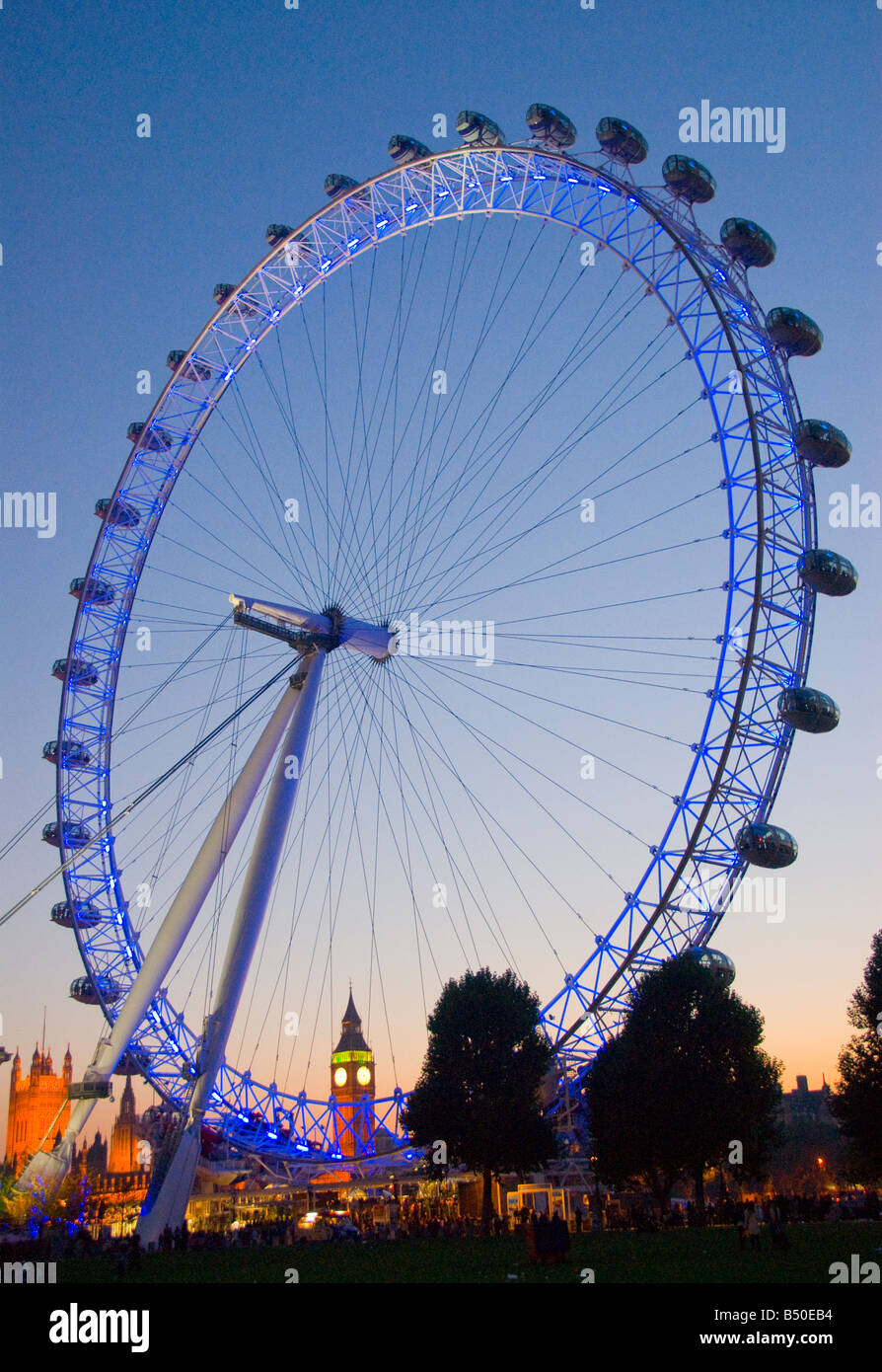 Das London Eye und Big Ben Stockfoto