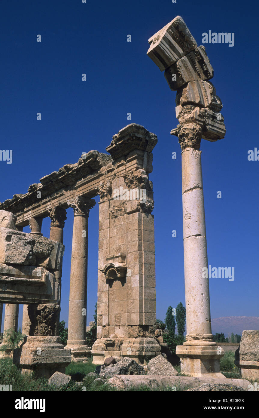 Elk163 2102v Libanon Baalbek Bekaa Valley römische Ruinen, Tempel des Jupiter 1. c Stockfoto
