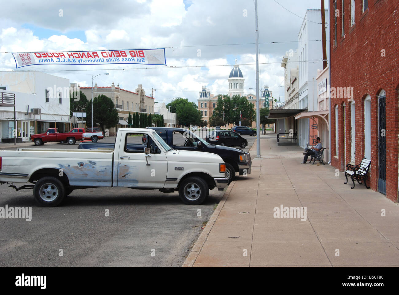 Straßenszene in Marfa West Texas Stockfoto