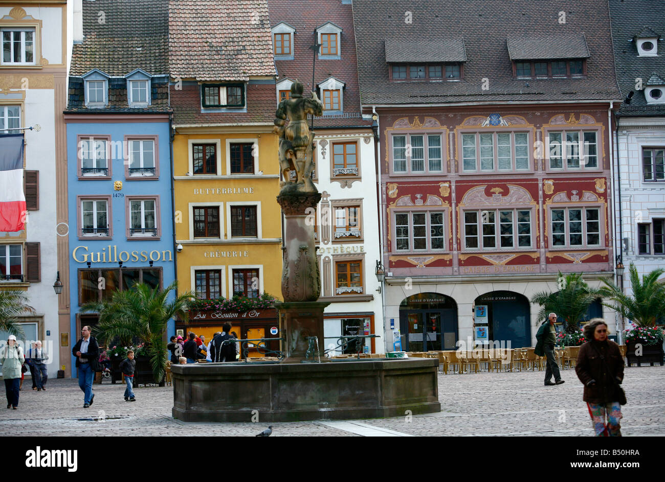 Sep 2008 Place de la Réunion Mulhouse Alsace France Stockfoto