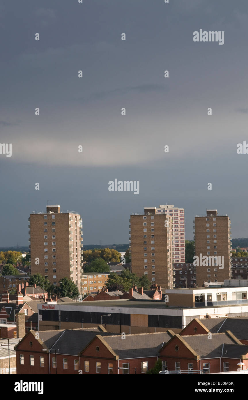 Doncaster Tower Block Wohnungen Stadt Stockfoto