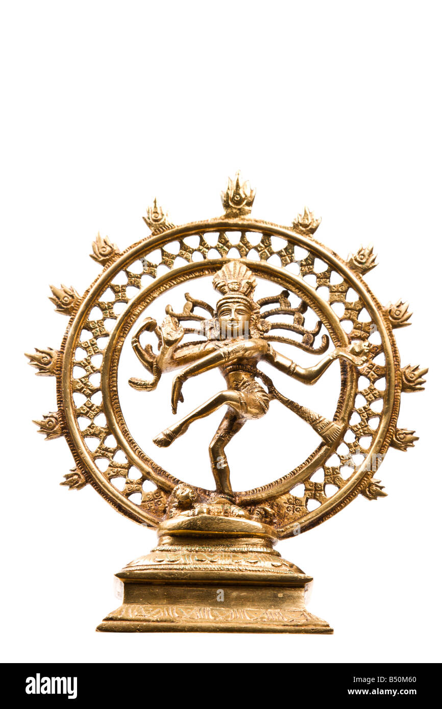 Statue des indischen hindu-Gott Shiva Nataraja Lord of Dance isoliert auf weiss Stockfoto