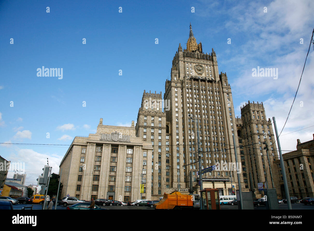 September 2008 den stalinistischen Forigen Affairs Ministry Gebäude von sieben Schwestern sind sieben stalinistischen Wolkenkratzer Moskau Russland Stockfoto