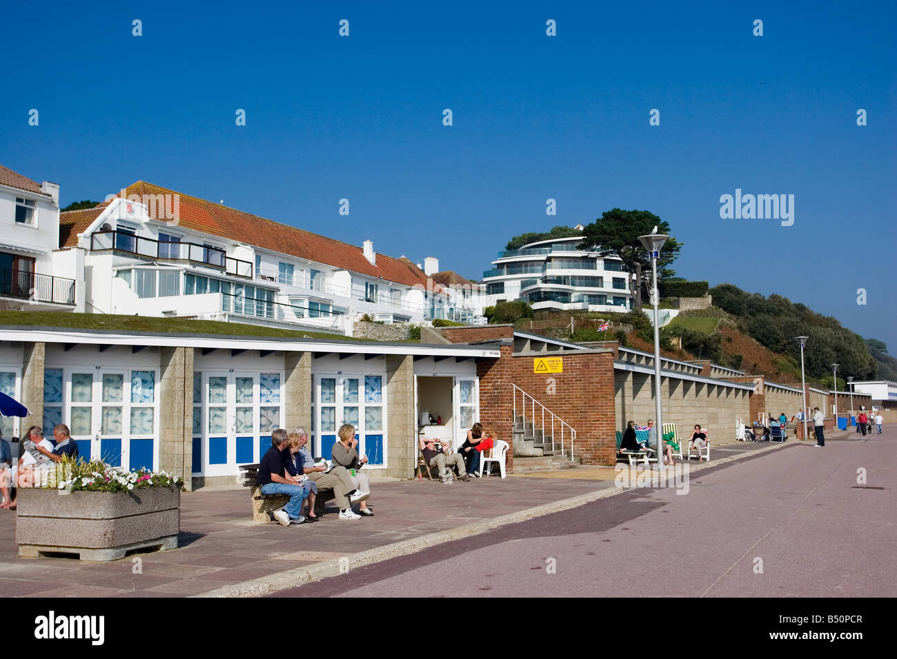 Die Promenade ab Sandbänke, Bournemouth, Boscombe und Southbourne nach wie vor Stockfoto