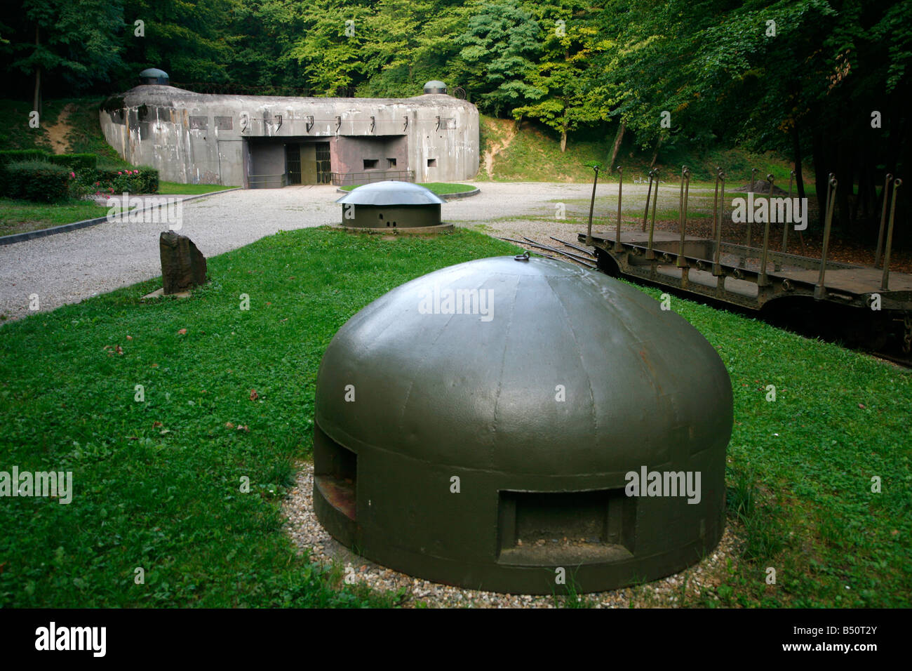 Sep 2008 - Fort Schoenenbourg Bunkeranlage an der Maginot-Linie-Elsass-Frankreich Stockfoto