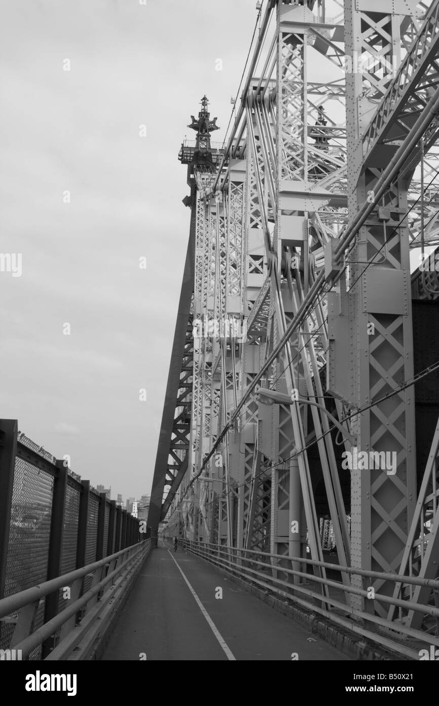 NYC schwarz-weiß Queensborough bridge Stockfoto