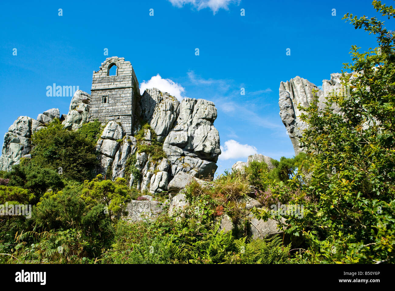 Roche-Rock Cornwall. Die Ruinen der alten Kapelle Alpenfestung Stockfoto