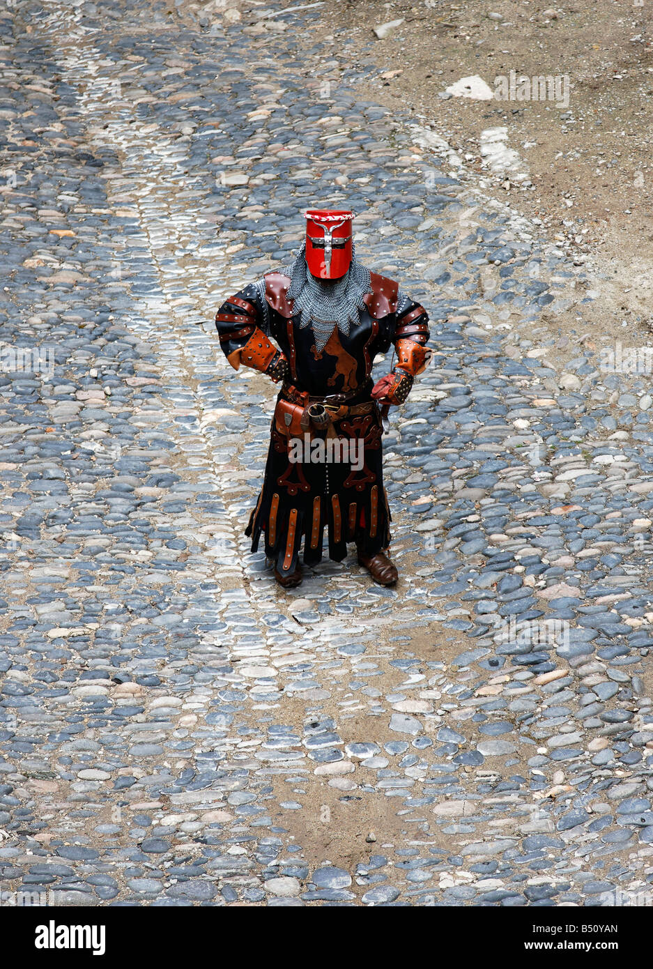 Eine imposante mittelalterliche Ritter Stockfoto