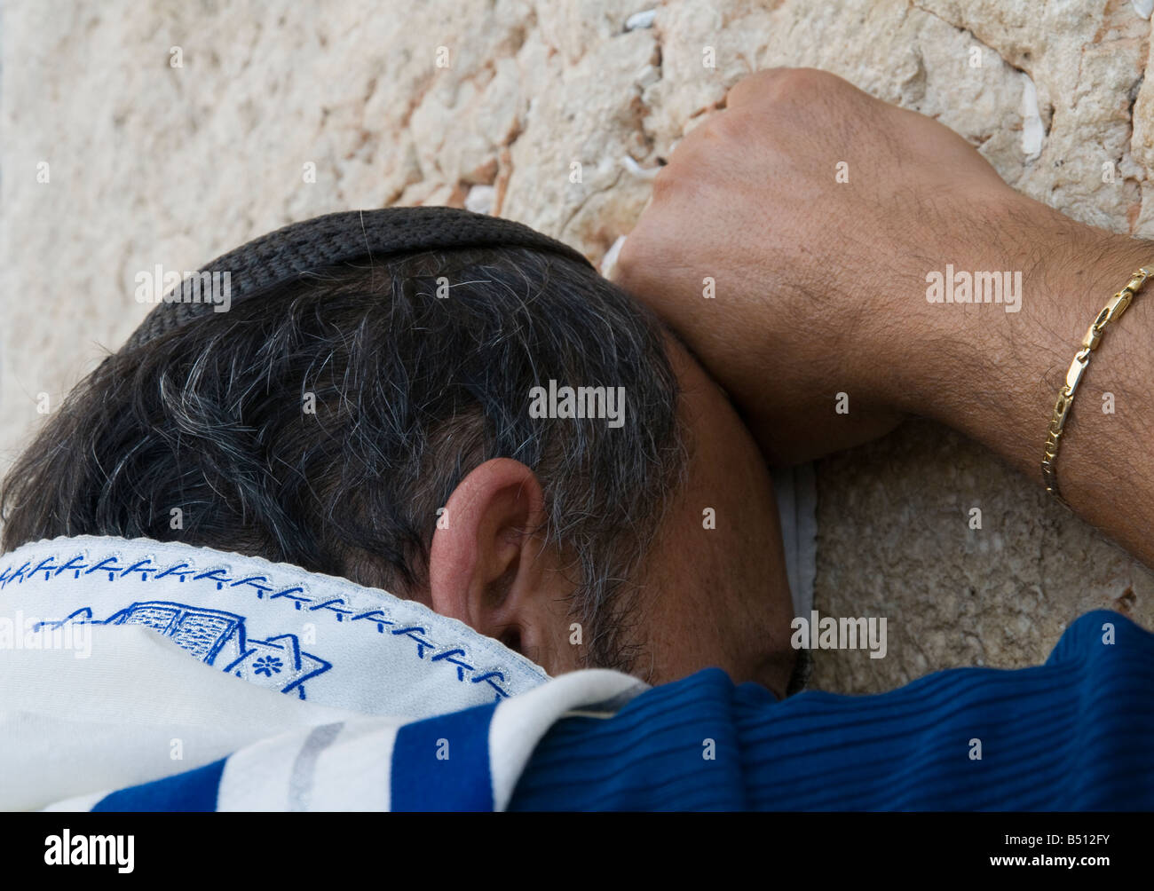 Israel Jerusalem Klagemauer Sukot Festival Fest der Laubhütten Birkat Cohanim Cohen Segnung Stockfoto