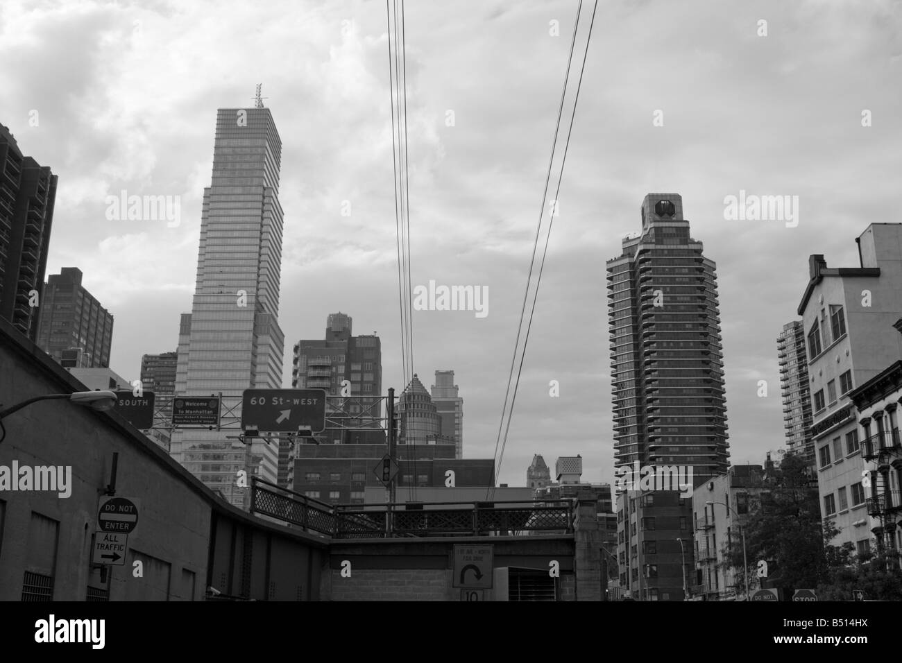New York schwarz & weiße Stadtbild Stockfoto