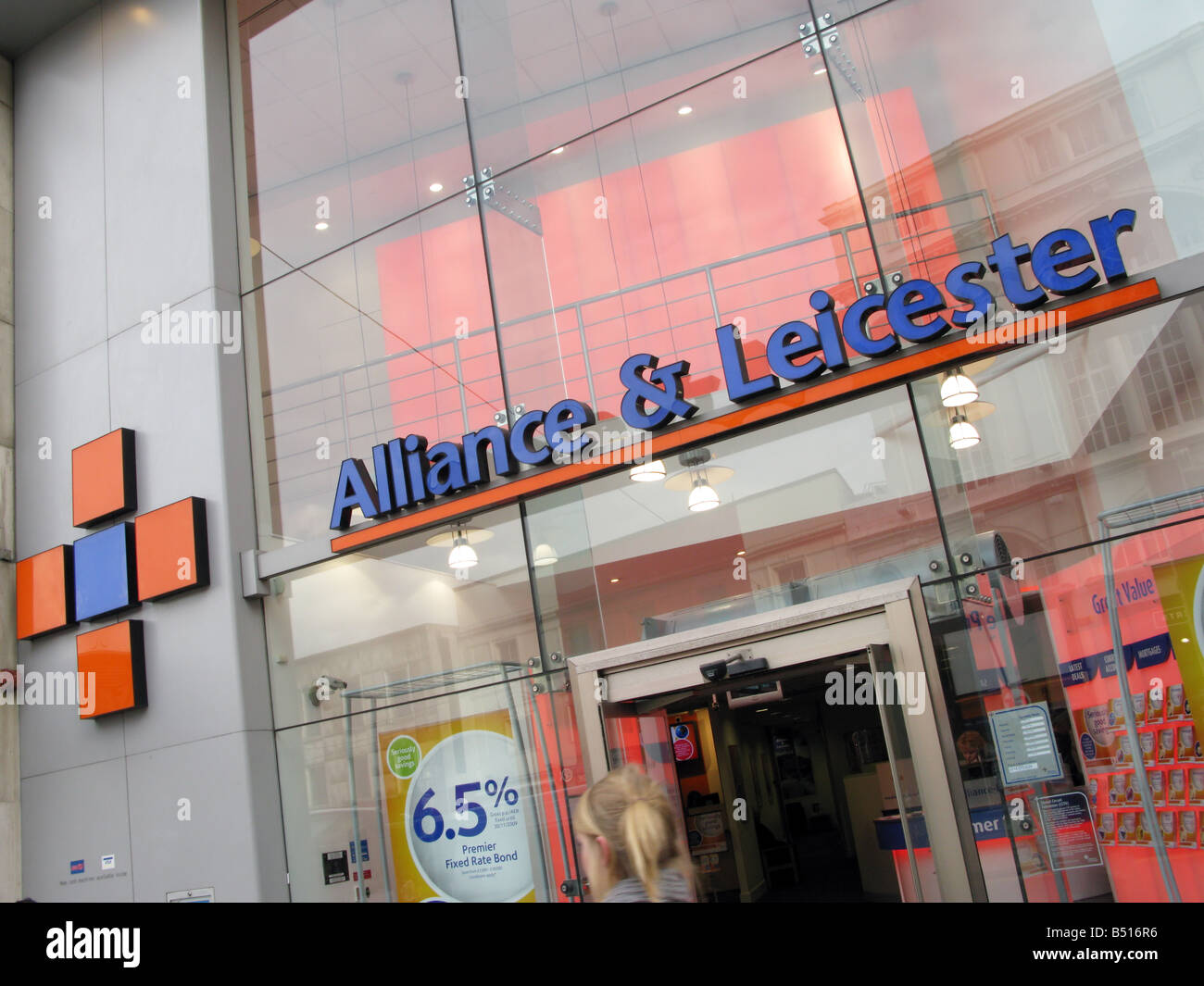 Allianz & Leicester Bankfiliale Stockfoto