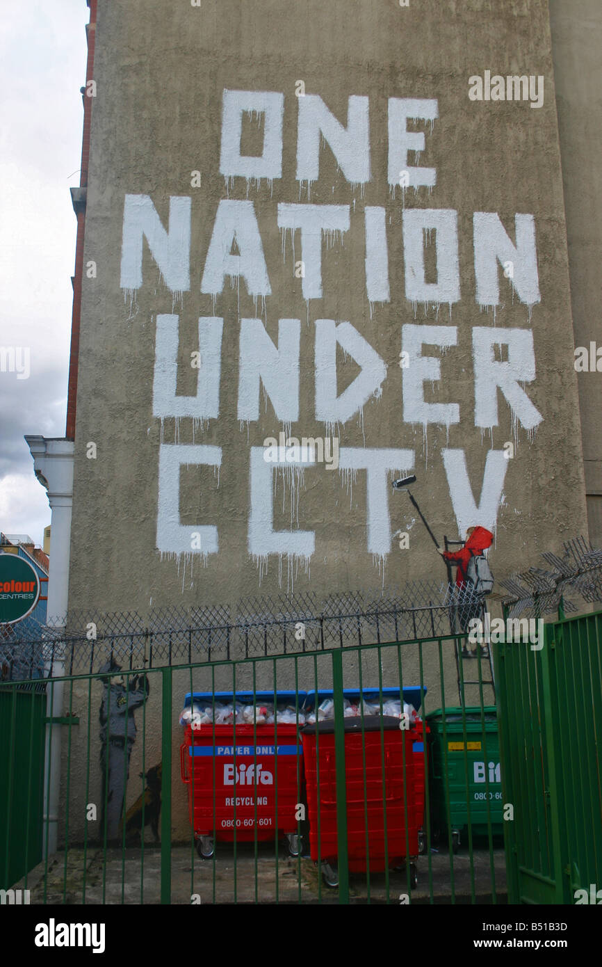 Banksy: Eine Nation unter CCTV Newman Street london Stockfoto