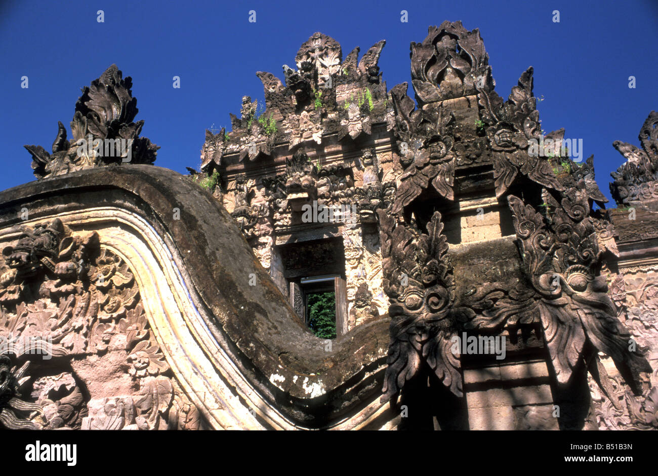 im Inneren Front gate Pura Beji Sangsit Nord-Bali-Indonesien Stockfoto