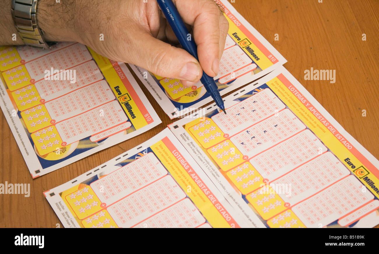 Lotto spielen Stockfoto