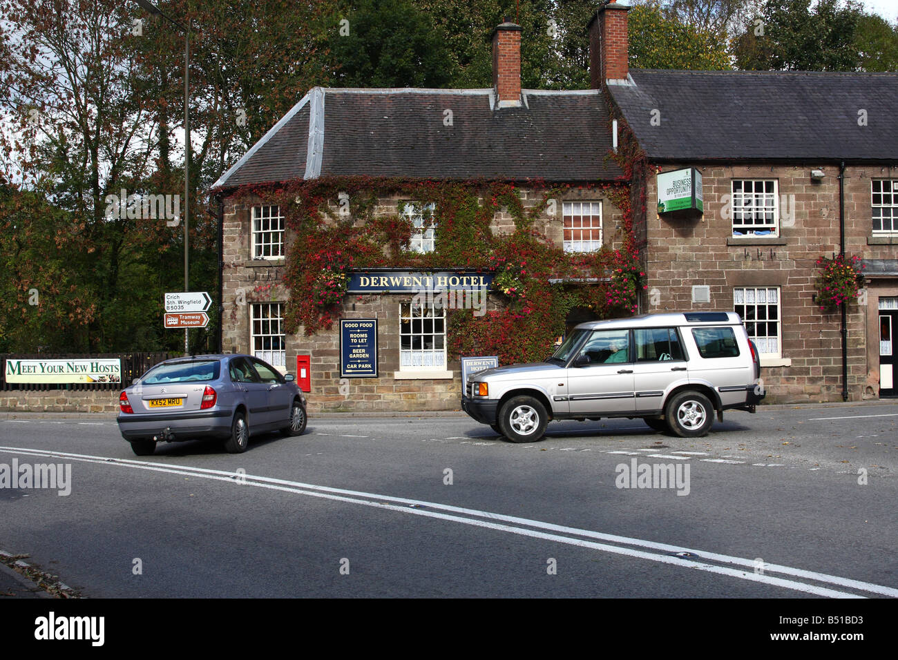 Der A6 bei Whatstandwell, Derbyshire, Engkand, Großbritannien Stockfoto