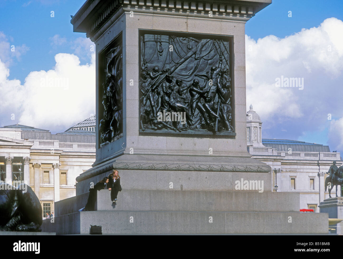 Bronze Fries, Admiral Lord Nelsons Tod in der Schlacht von Trafalgar 1805, Basis von Nelson's Column, Trafalgar Square, London Stockfoto