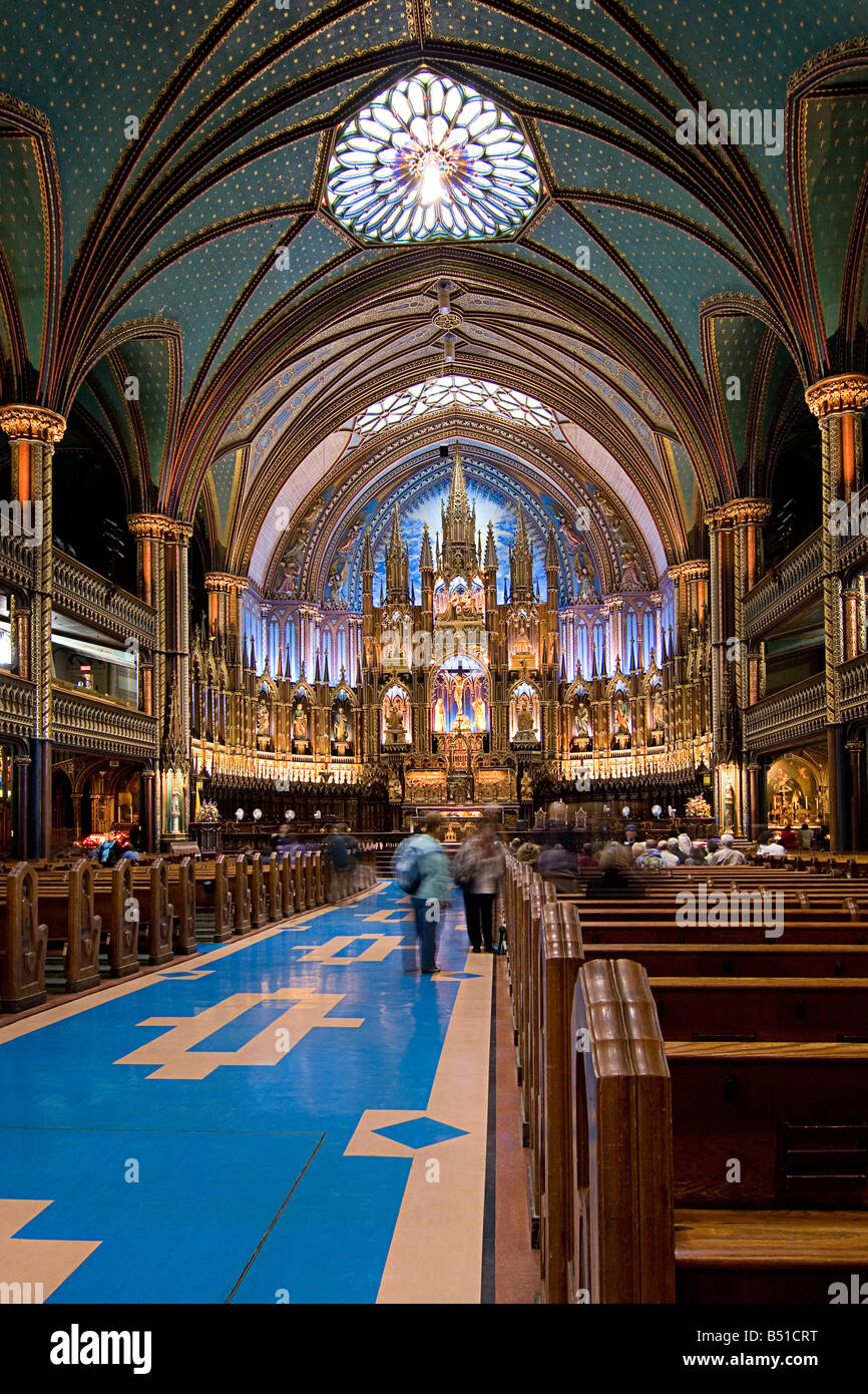 Die Basilika von Notre Dame Montreal Quebec Kanada Stockfoto